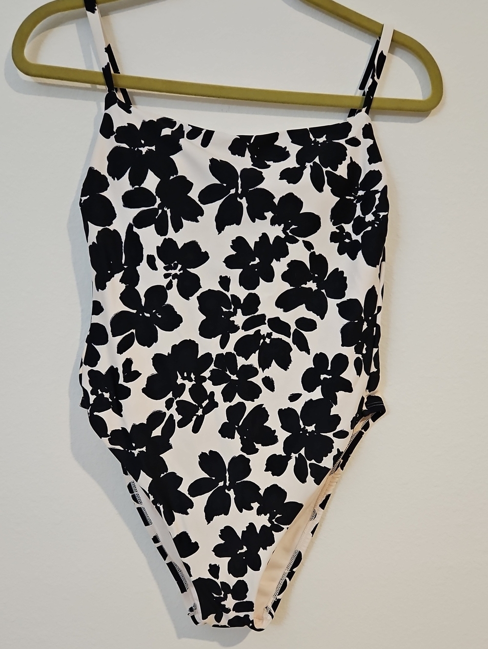 Shade & Shore Black and White Floral One-Piece Swimsuit